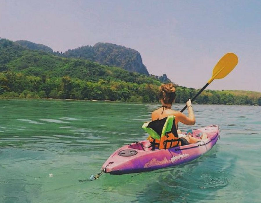Kayaking to Emerald Cave in Koh Mook Thailand