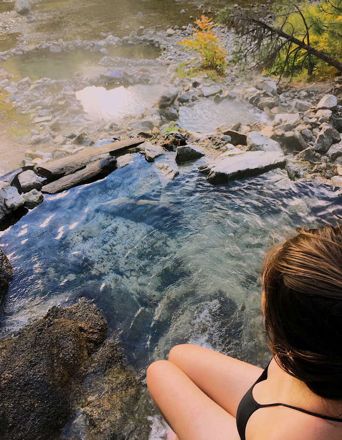 A view from above at Rocky Canyon Natural Hot Springs