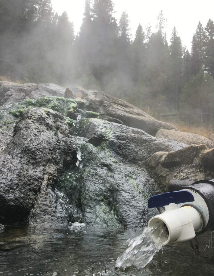 The cold spout at Trail Creek Natural Hot Springs