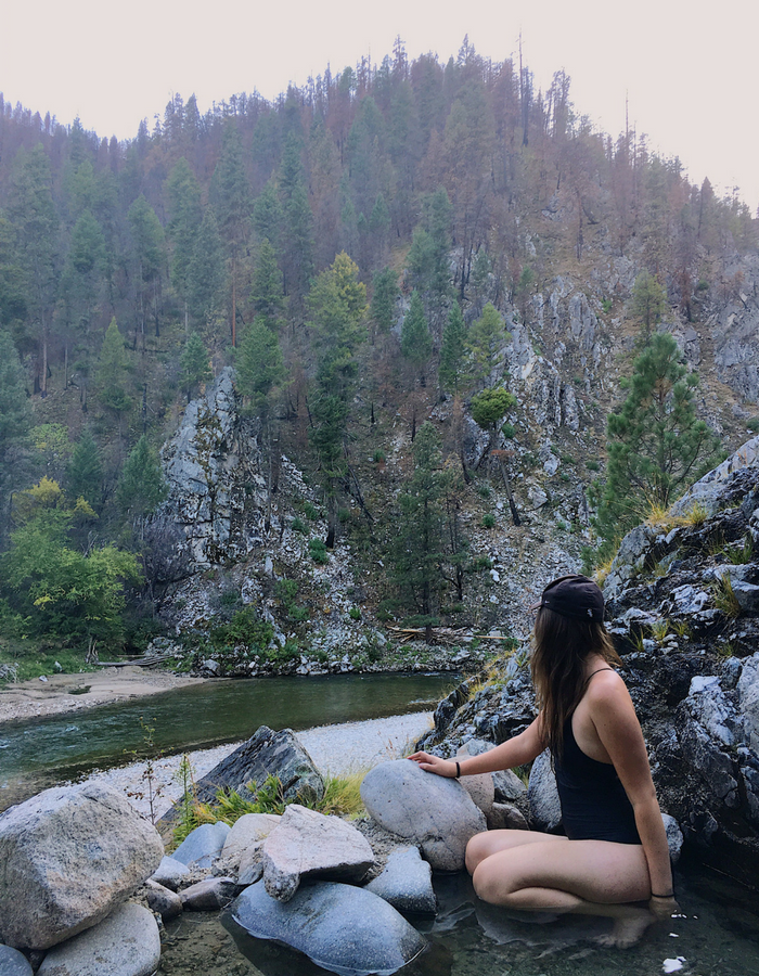 Enjoying the view at Pine Flats Natural Hot Springs