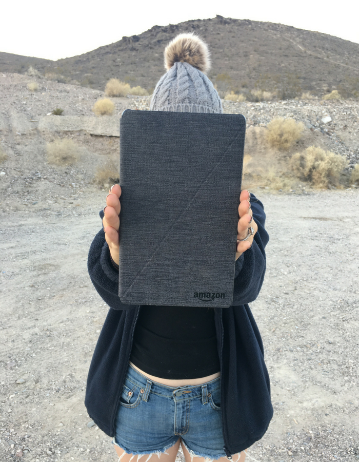 Holding up the Amazon Kindle Fire