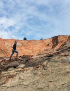 Hiking up the orange cliffs at Cape Kiwanda