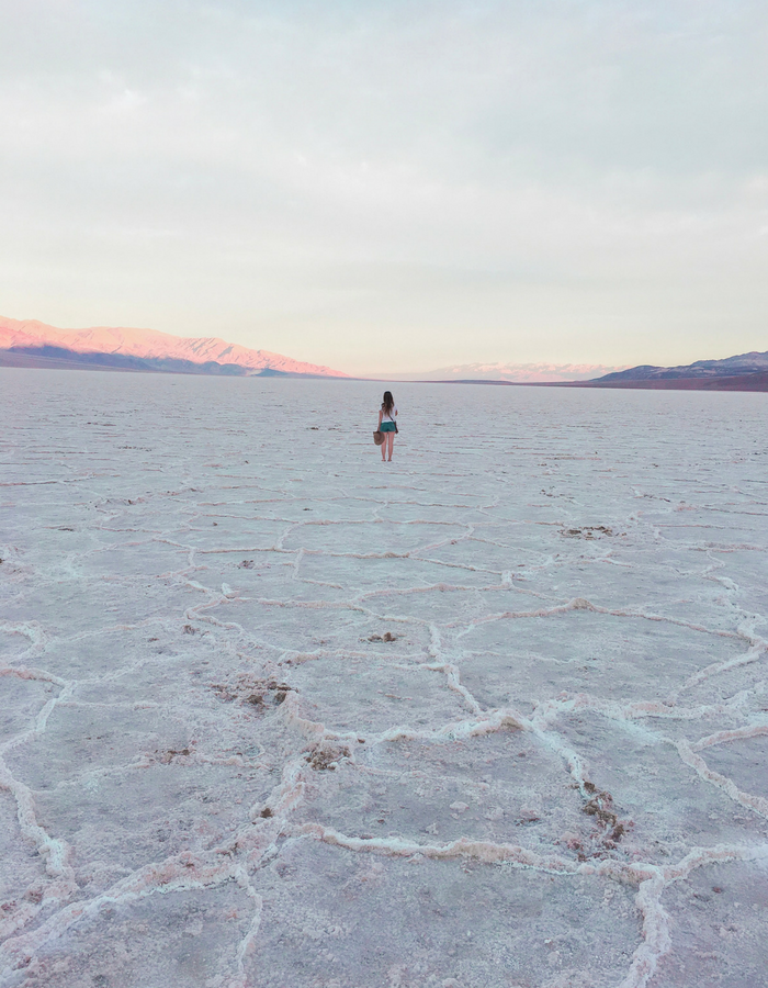 Badwater Basin Salt Flats at Sunrise in death valley National Park