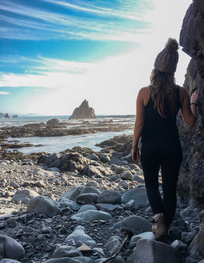 Staring out over the tide pools at the end of Damnation Creek Trail