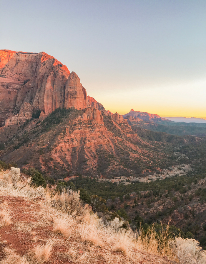 The view from Timber Creek Overlook in Zion National Park