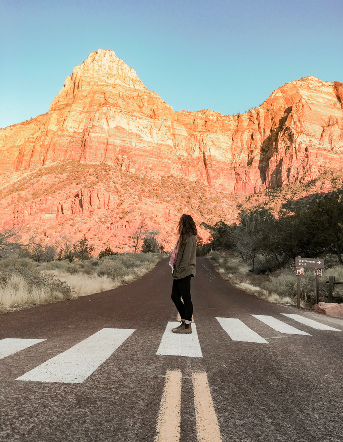 The beginning of the Watchman Trail hike in Zion National Park