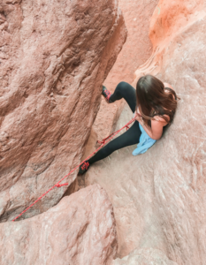 A rope assisted descent on the Gold Strike Hot Spring Trail