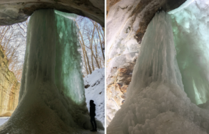 Ottawa canyon ice fall in Starved Rock State Park, Illinois