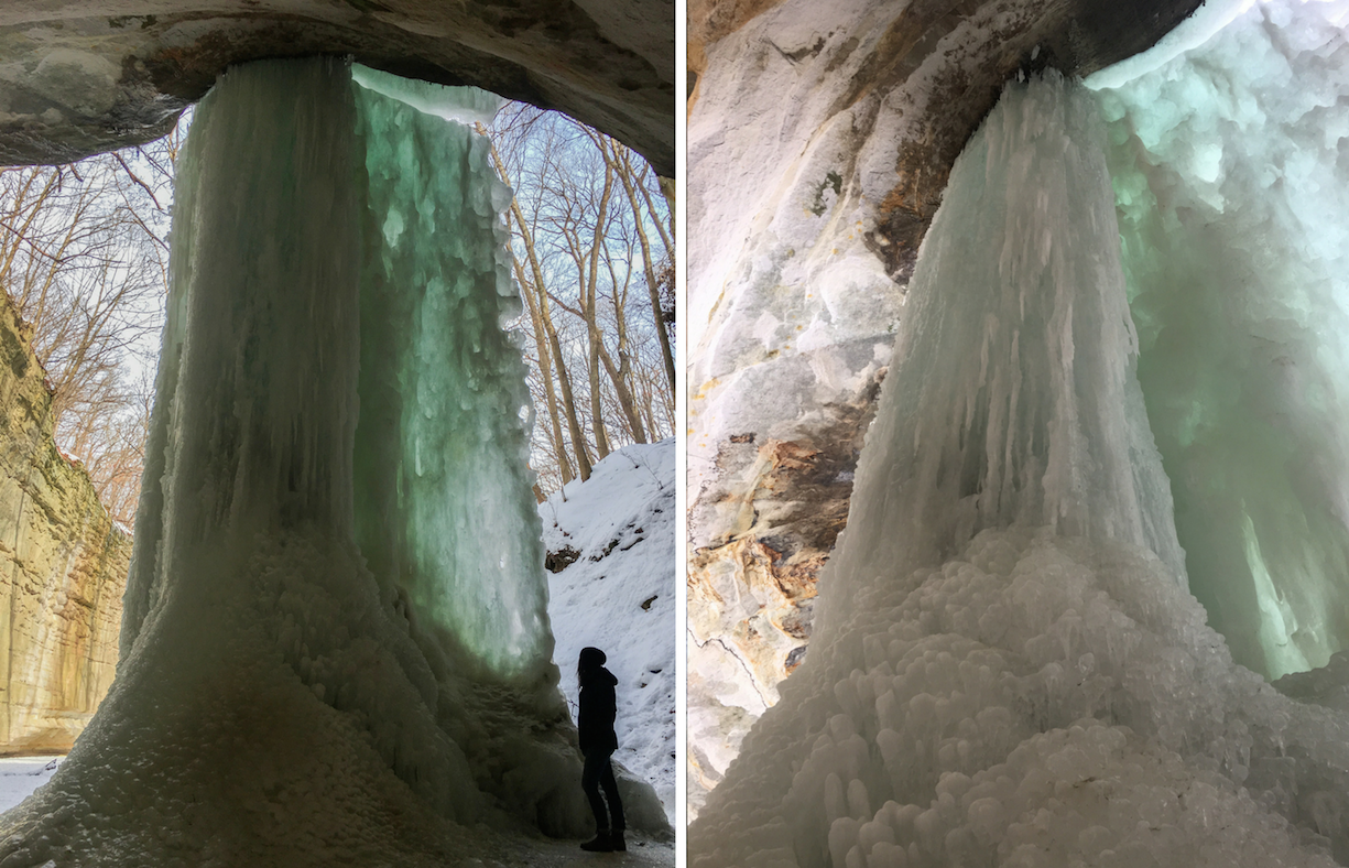 Ottawa canyon ice fall in Starved Rock State Park, Illinois