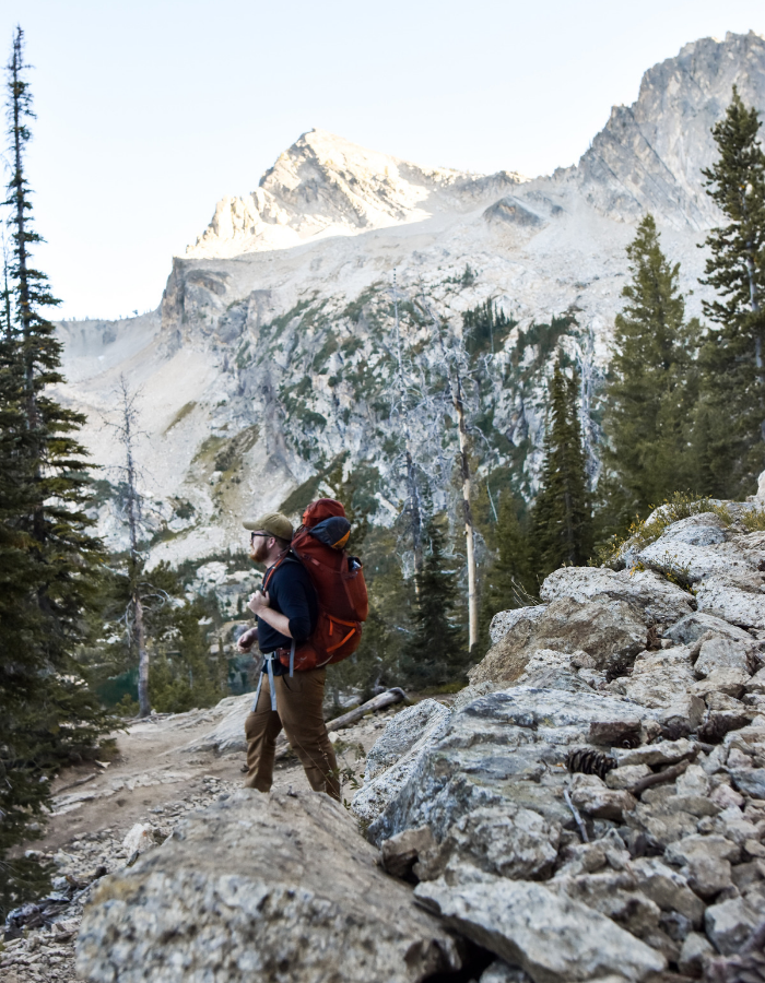 Standing up above Alpine Lake, about .5 miles before our final destination - Sawtooth Lake