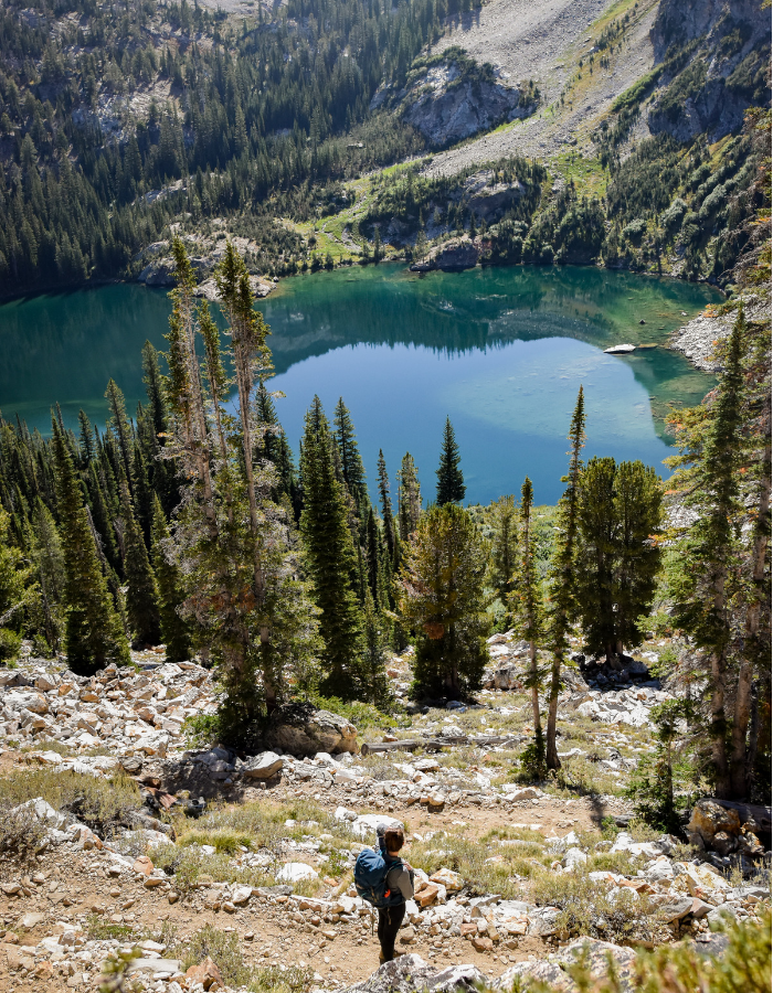 The view from above Alpine Lake, just before the final ascent to Sawtooth Lake