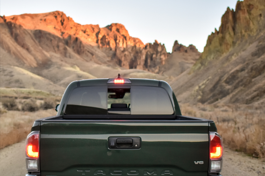 Toyota Tacoma in Leslie Gulch - what to pack and essentials for every road trip 